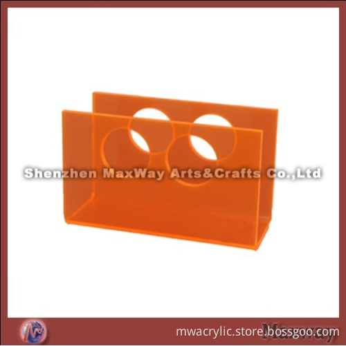 Orange Square Single Acrylic/Lucite Napkin Holder for Hotels